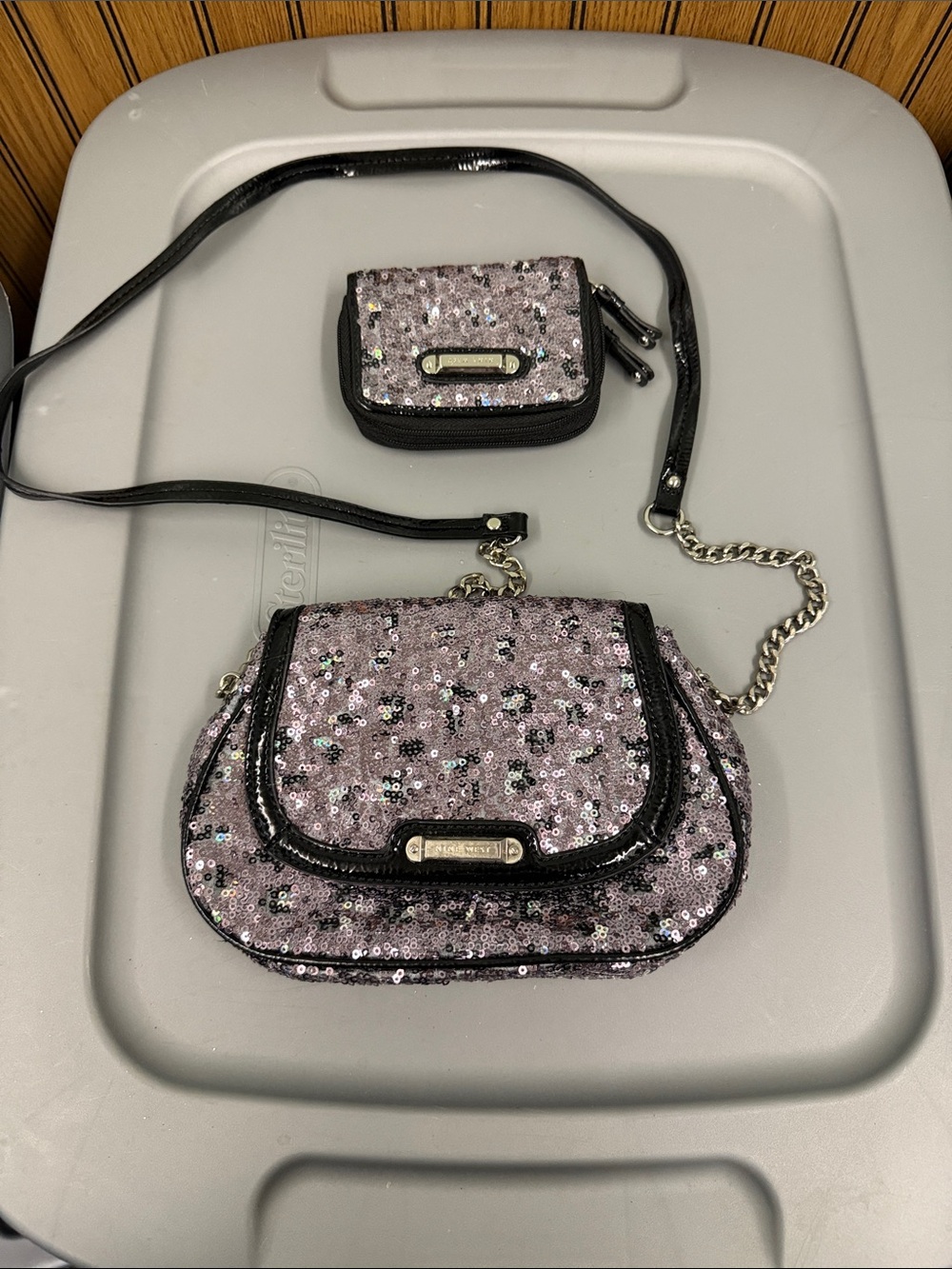 Nine West Sequin Crossbody Bag and Coin Pouch